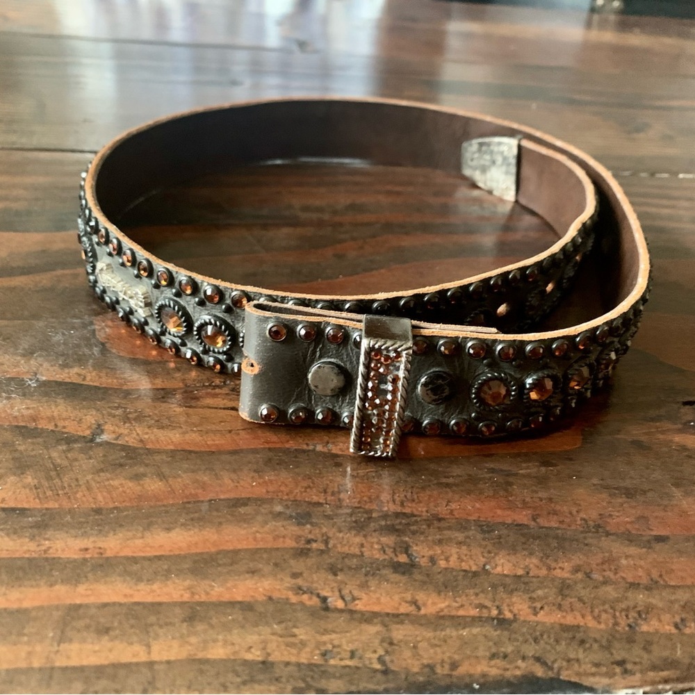 Kippy’s Leather Belt with Swarovski Crystals 34”
